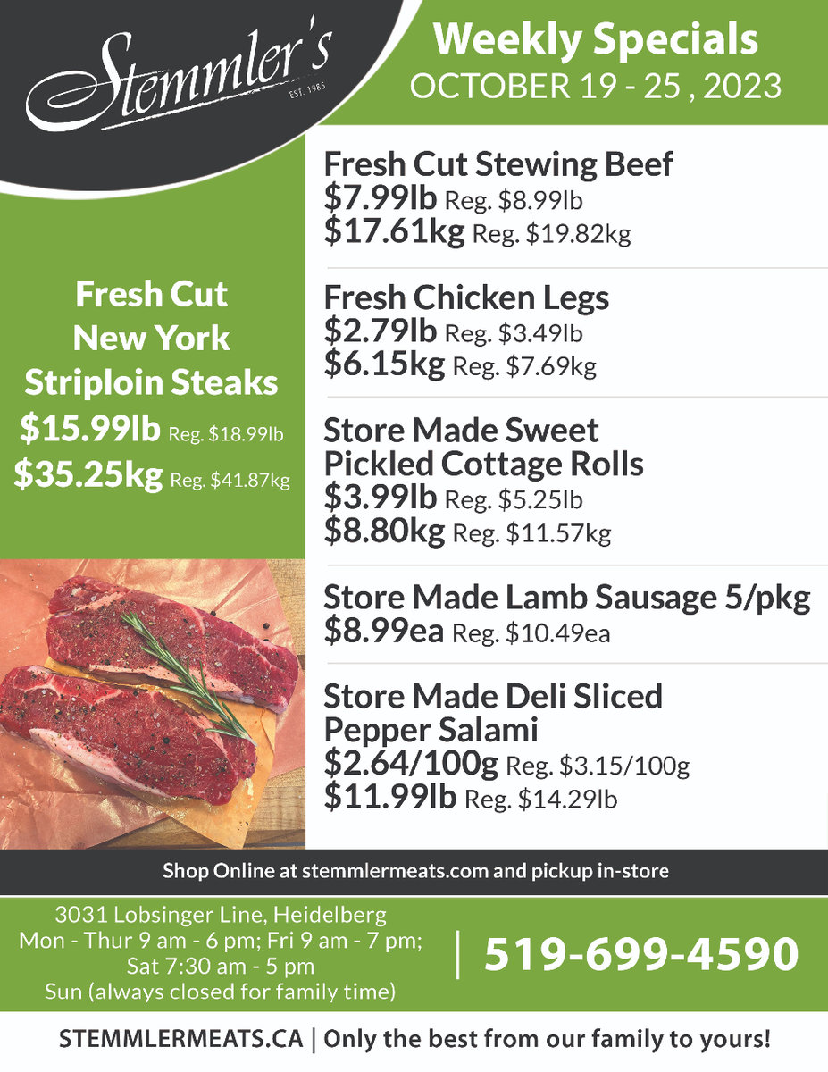 Weekly Flyer - Stemmler Meats